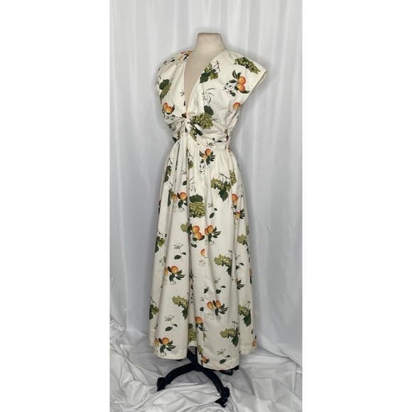 Abercrombie & Fitch Floral Maxi Dress - Cream and Green Large Petite - Picture 7 of 16